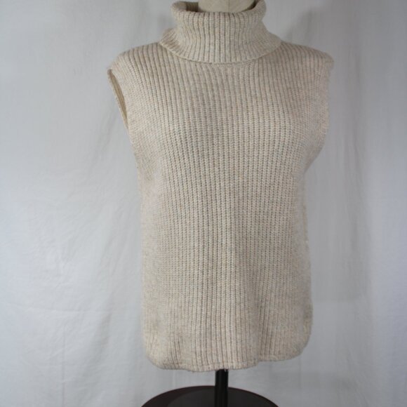 Rachel Zoe Sweaters - Rachel Zoe Women's Turtleneck Sweater Pullover Vest Cream Ivory Ribbed Size XS